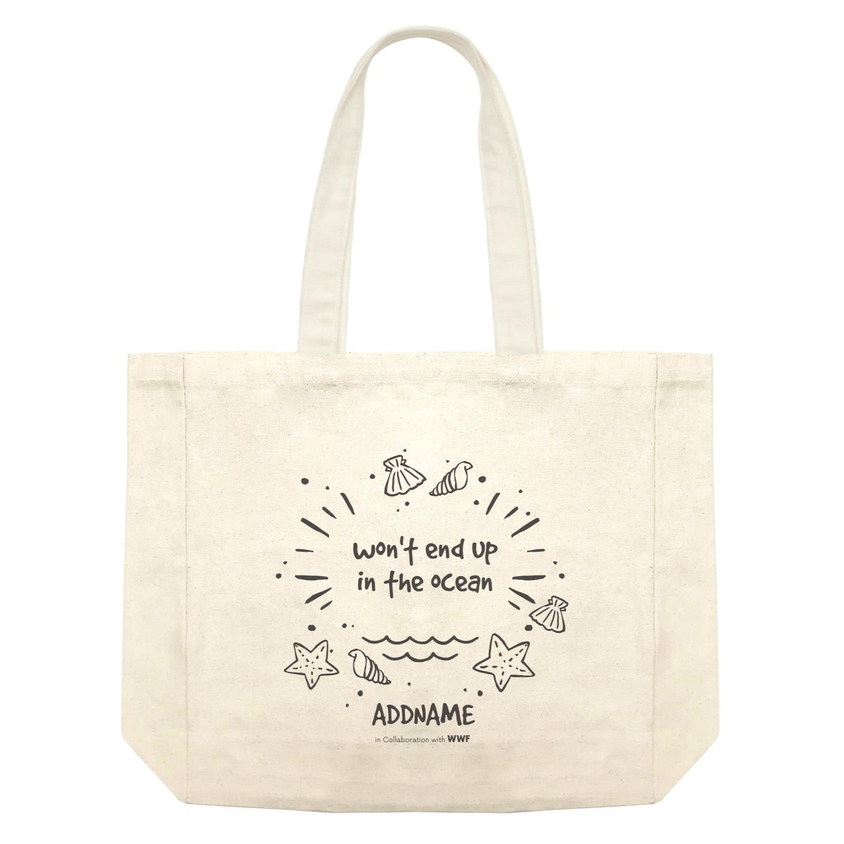 Wont End Up In The Ocean Doodle Addname Shopping Bag