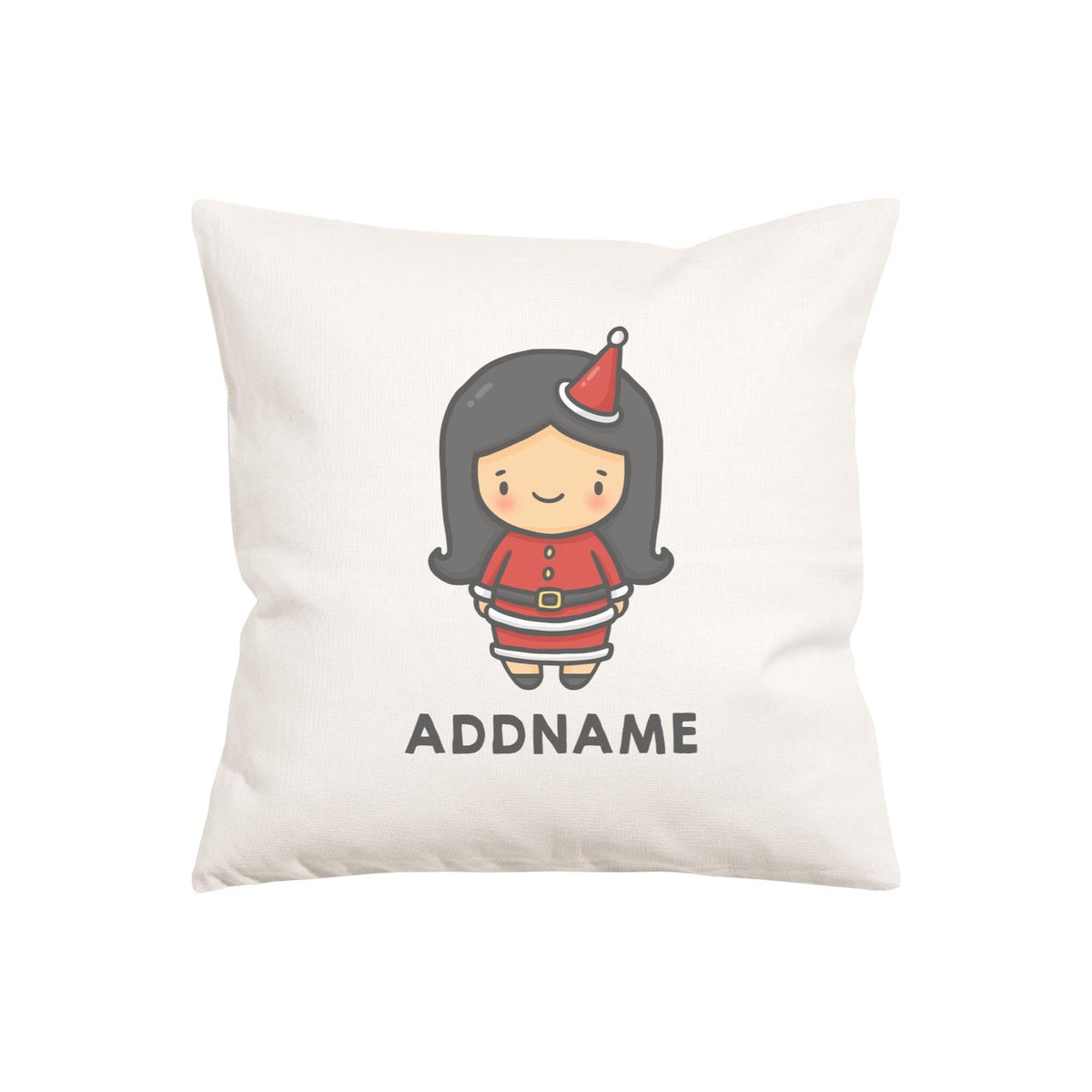 Xmas Cute Girl Addname Pillow Cushion