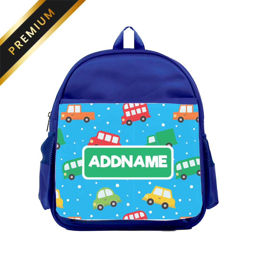 Cute Cars Blue Premium Kiddies Bag