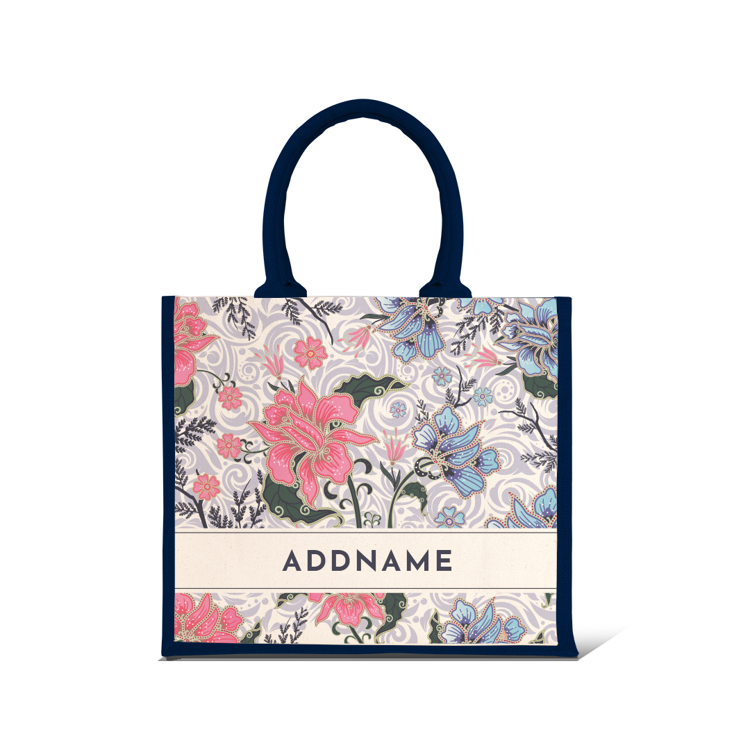 Modern Mahsuri Series - Legend Blue Half Lining Jute Bag