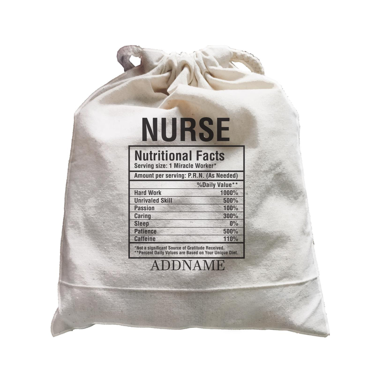 Nurse Nutritional Facts Satchel