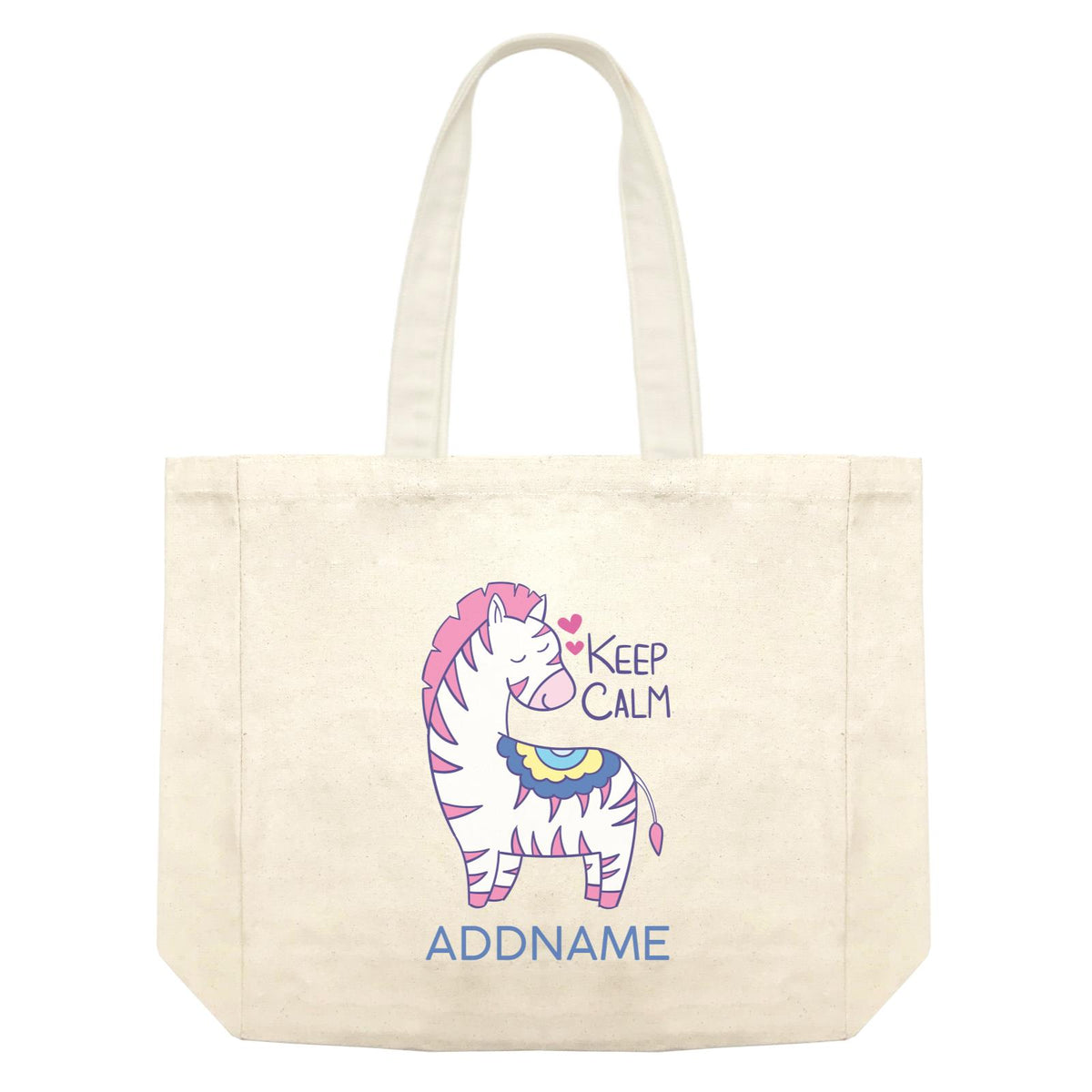 Cool Cute Animals Zebra Keep Calm Addname Shopping Bag