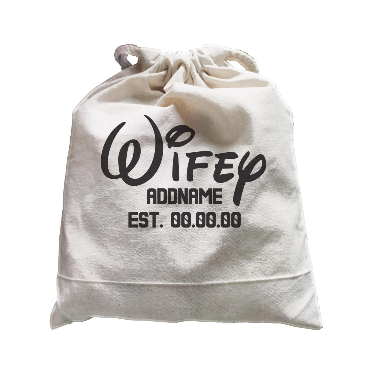 Husband and Wife Wifey Addname With Date Satchel