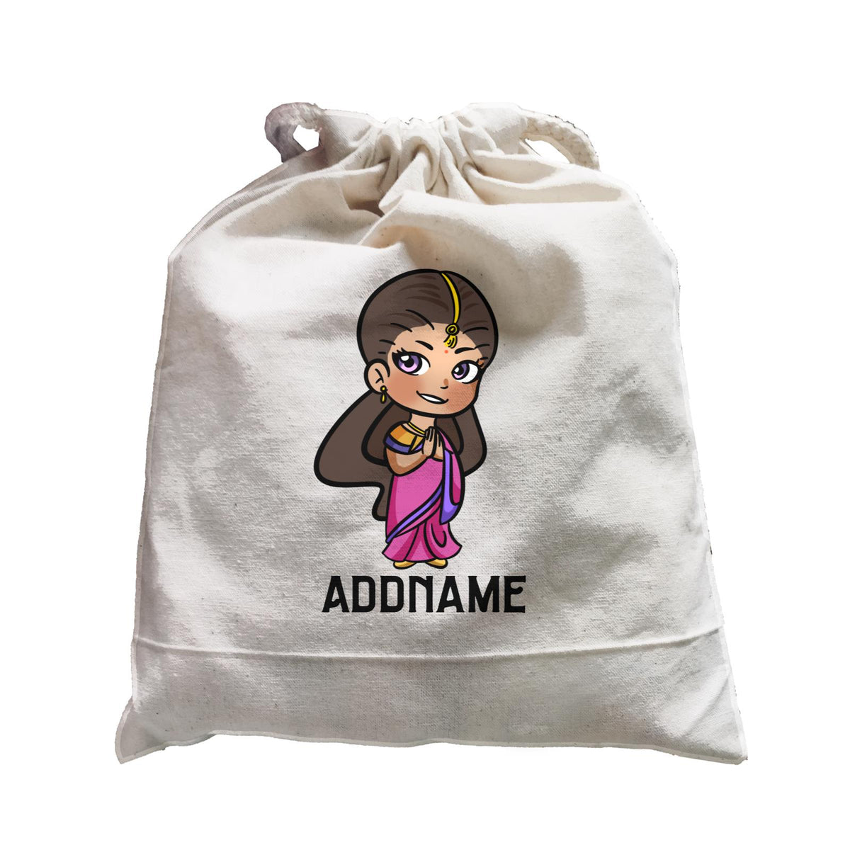 Deepavali Series Chibi Woman Addname Satchel