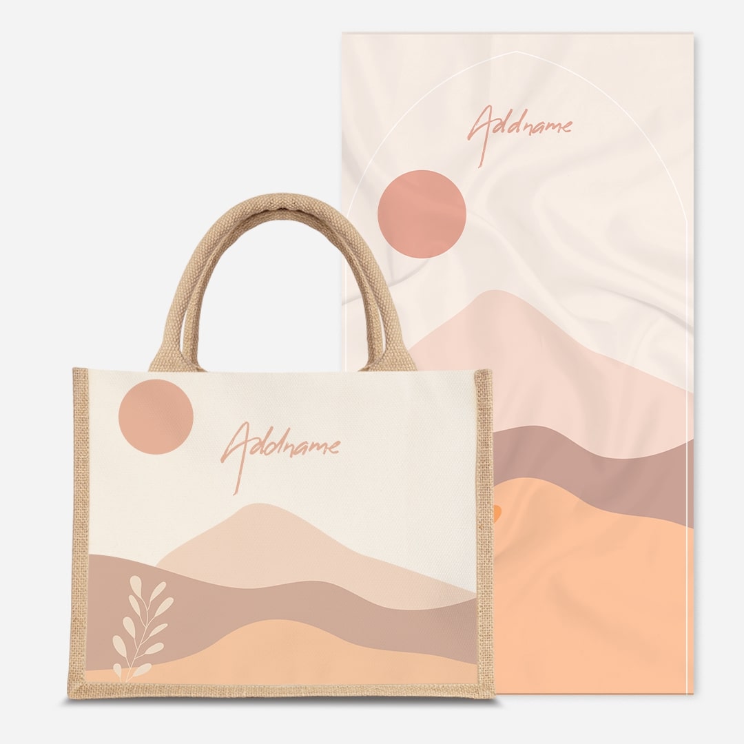 Kaira Series Prayer Mat with Half Lining Small Jute Bag-Afira