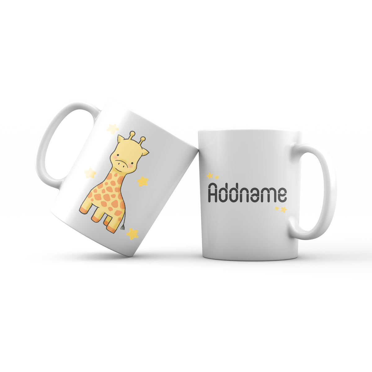 Cute Hand drawn Animals Safari Giraffe Addname Mug
