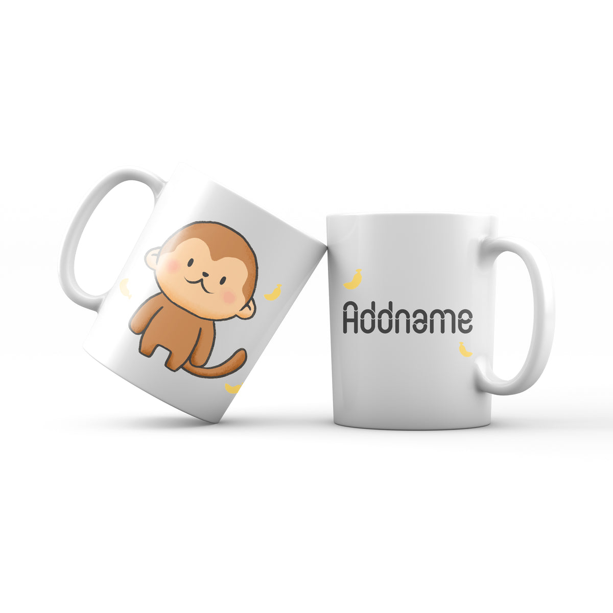 Cute Hand drawn Animals Furry Monkey Addname Mug