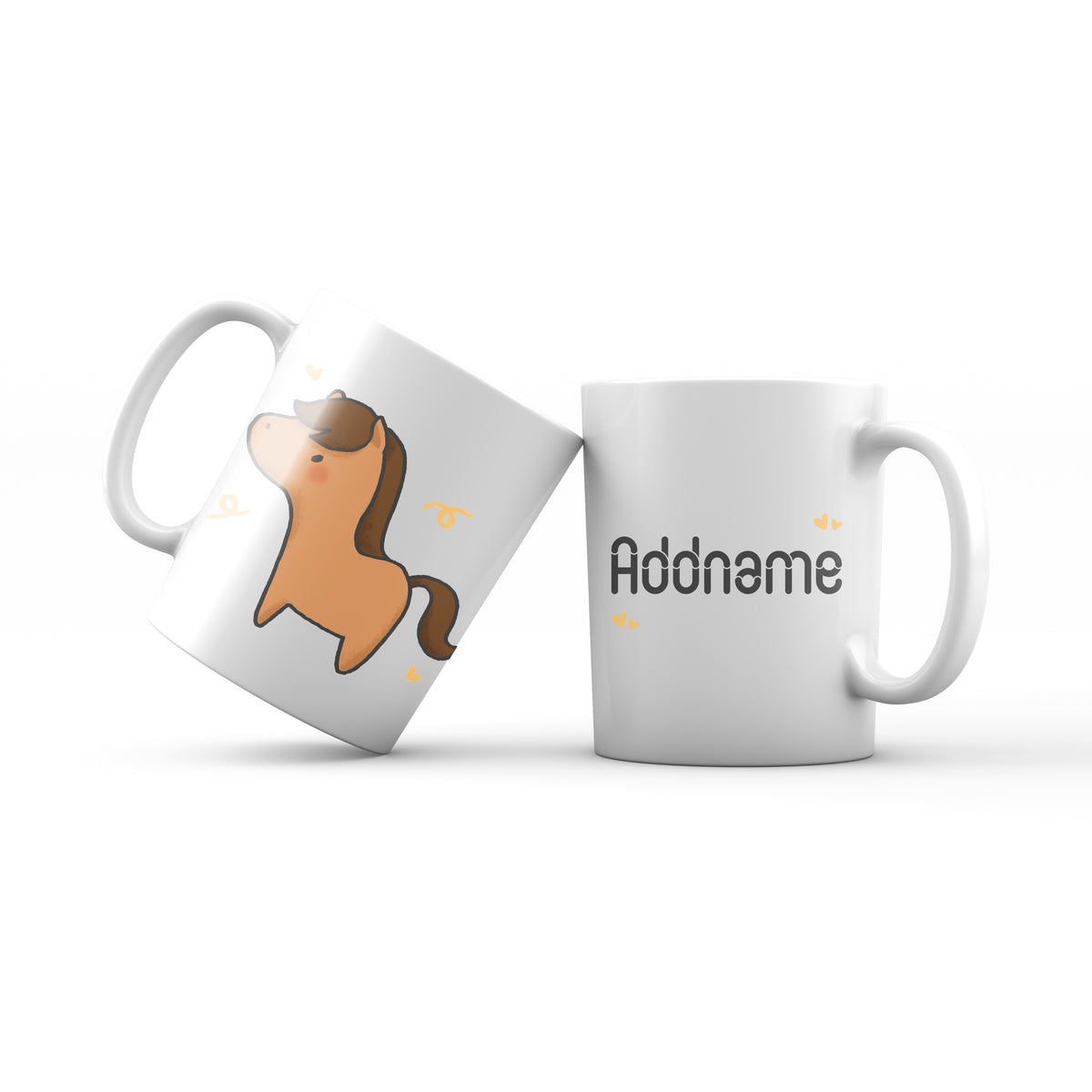 Cute Hand drawn Animals Farm Horse Addname Mug