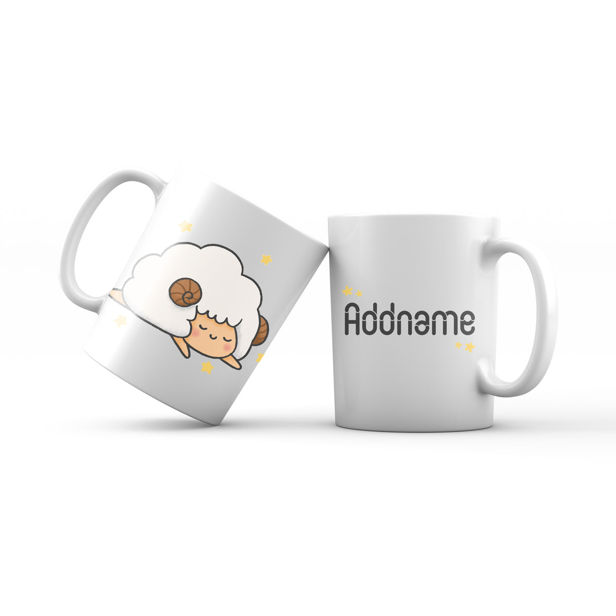 Cute Hand drawn Animals Farm Sheep Addname Mug