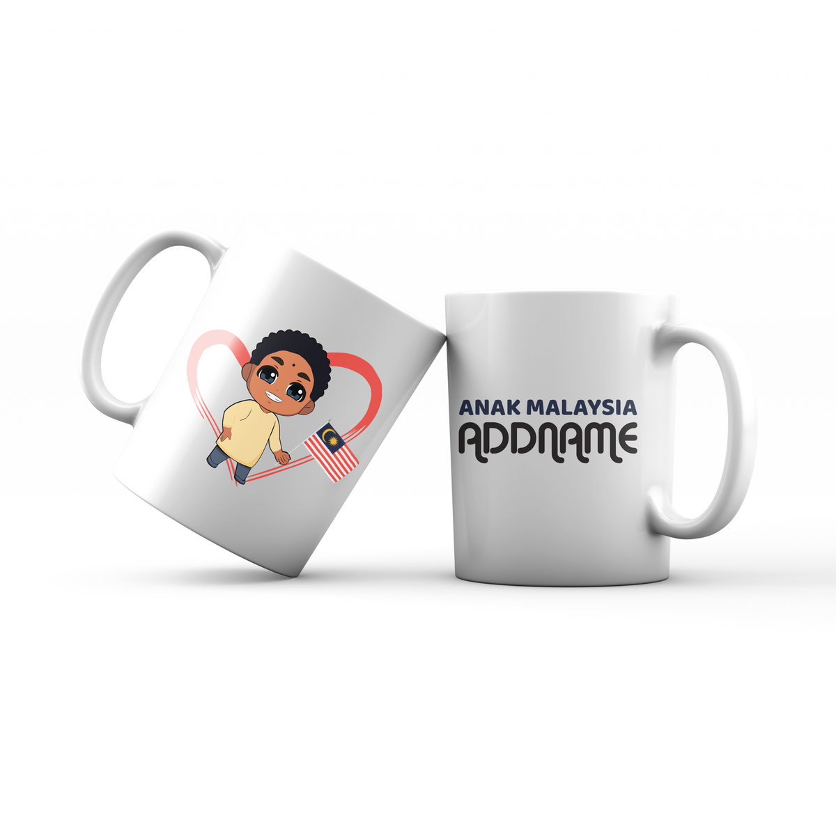 Merdeka Series Anak Malaysia Love Indian Boy Addname Mug
