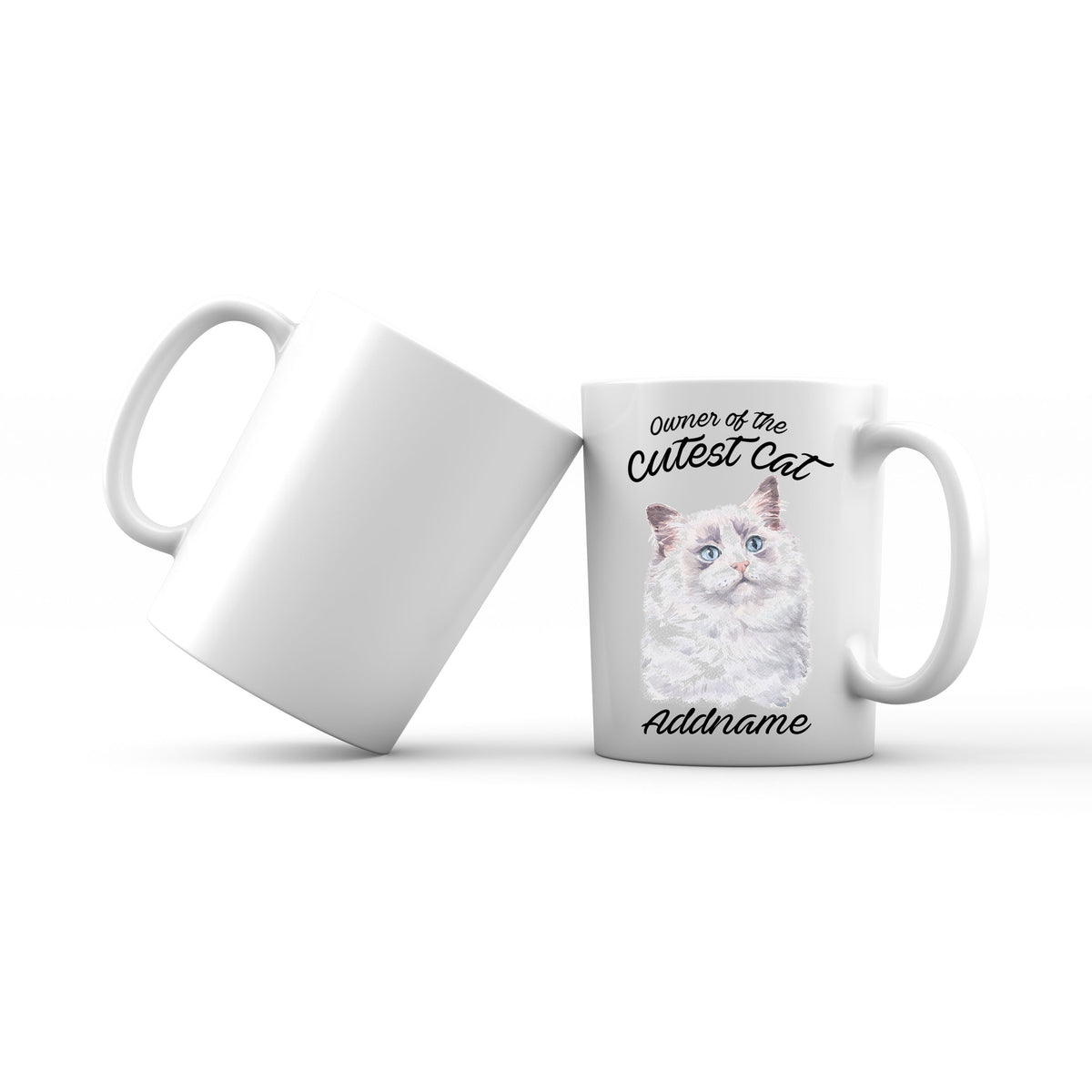 Watercolor Owner Of The Cutest Cat Ragdoll White Addname Mug