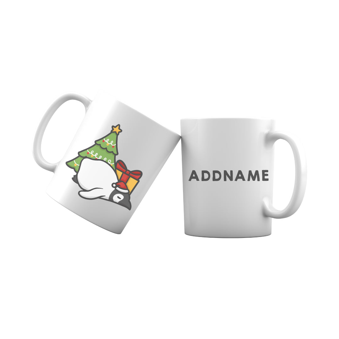 Xmas Cute Sleeping Penguin Addname Mug