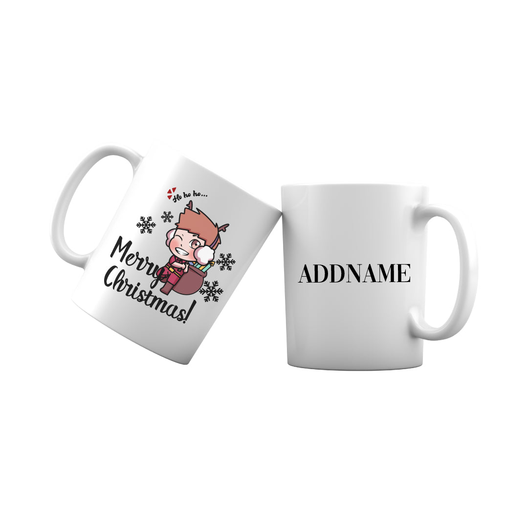 Xmas Christmas Chibi Family Little Boy Wishes Merry Christmas Mug