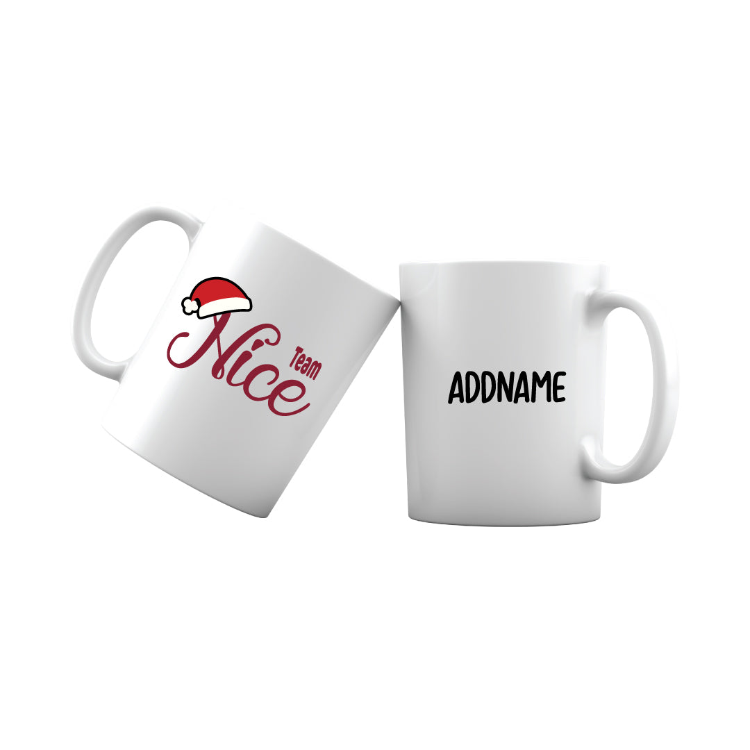 Xmas Team Nice with Santa Hat Mug