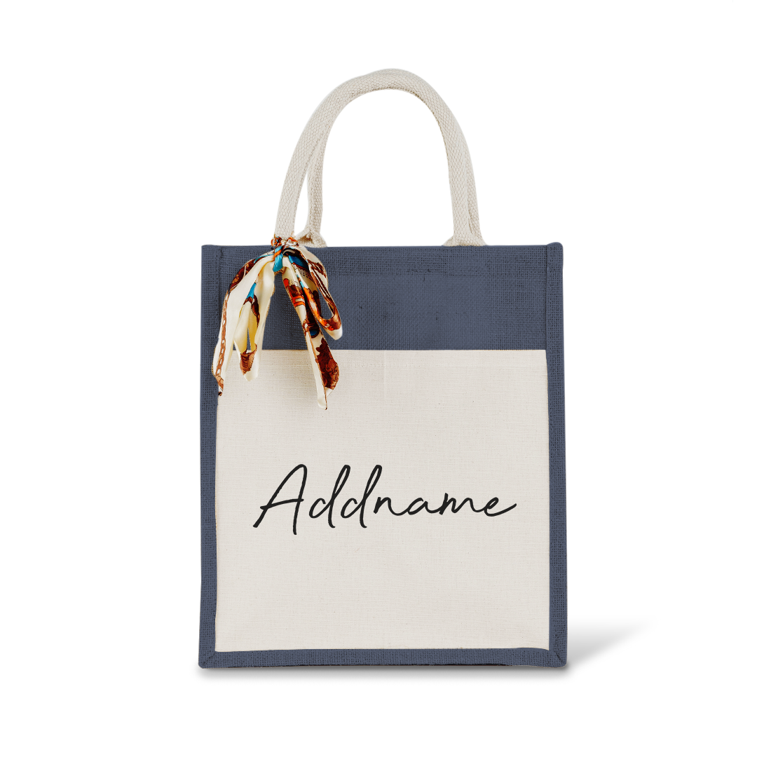 Colourful Jute Bag with Front Pocket