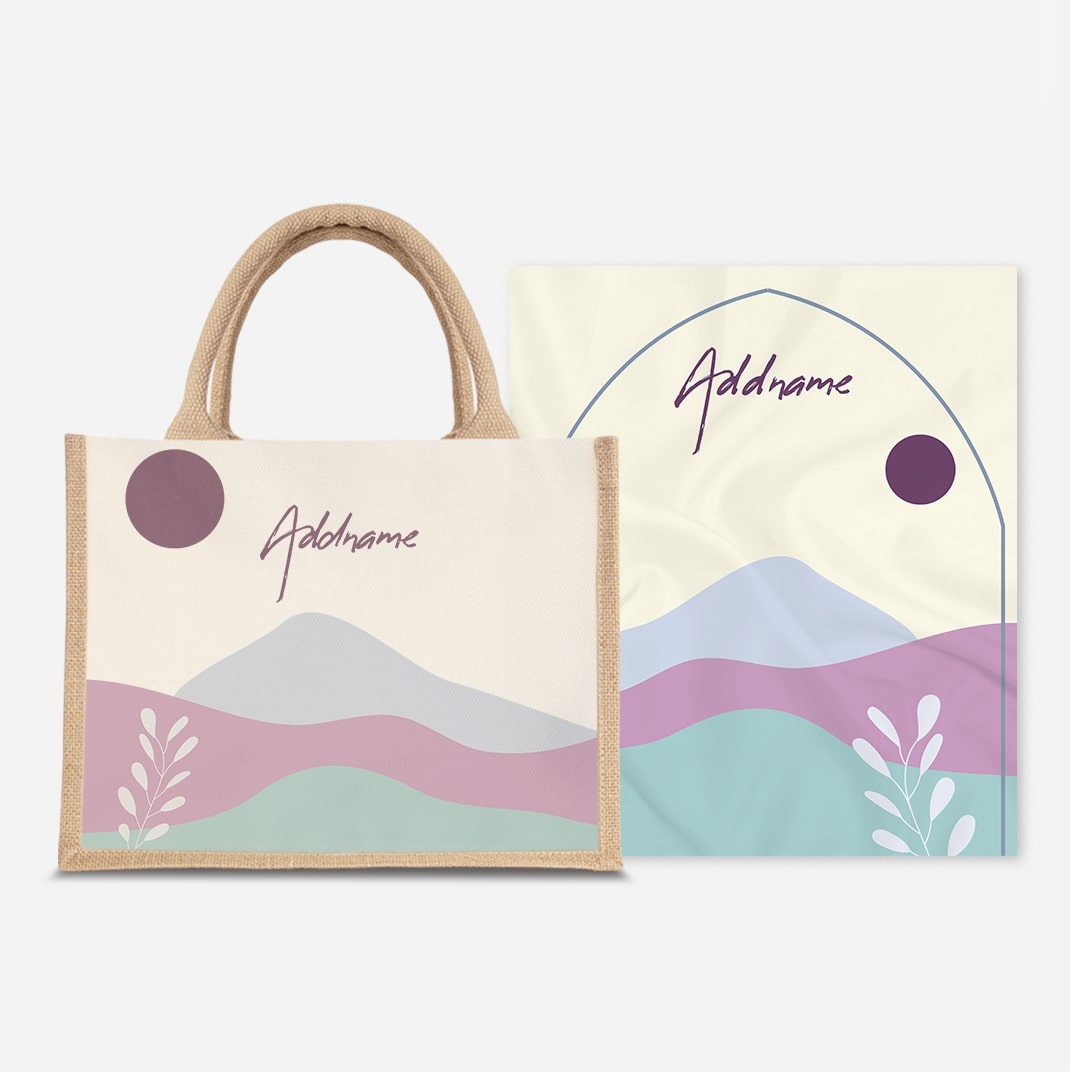 Kaira Series Prayer Mat with Half Lining Small Jute Bag-Adlina