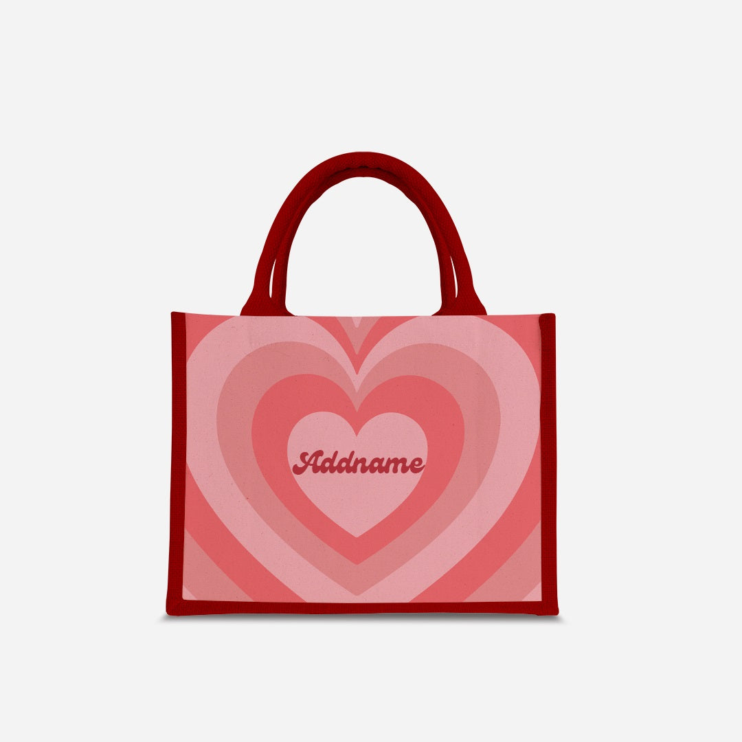 Affection Series Half Lining Small Jute Bag - Blossom Red