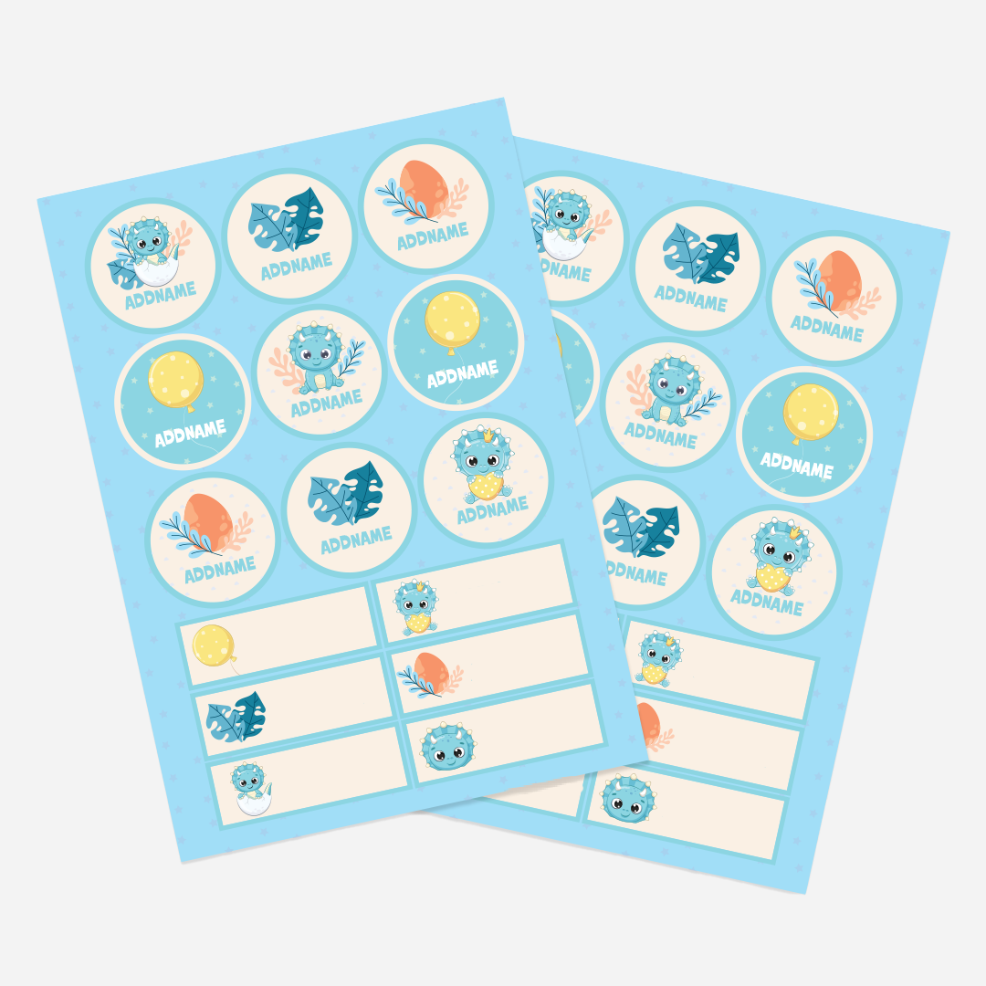 Dinosaur Name Label Sticker