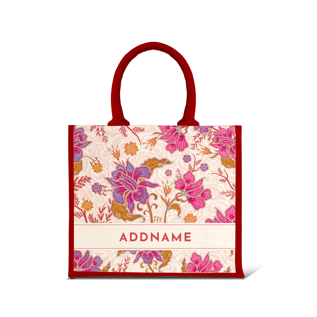 Modern Mahsuri Series - Legend Red Half Lining Jute Bag