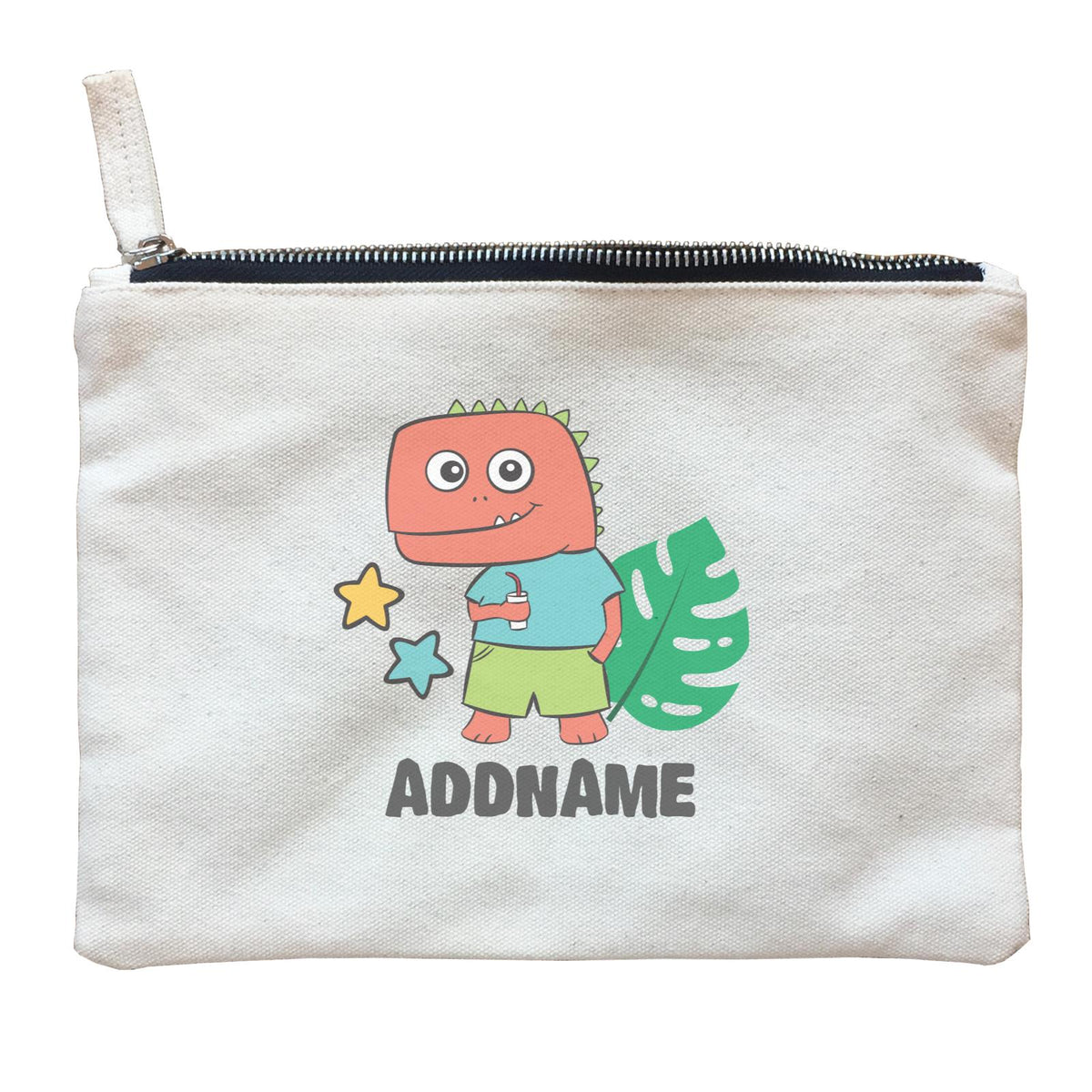 Super Cute Dinosaur Holding Drink Zipper Pouch