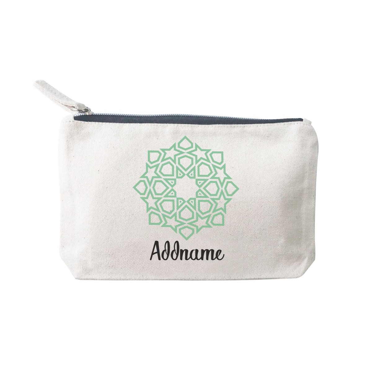 Raya Symbol Green Islamic Geometric Addname Mini Accessories Stationery Pouch 2