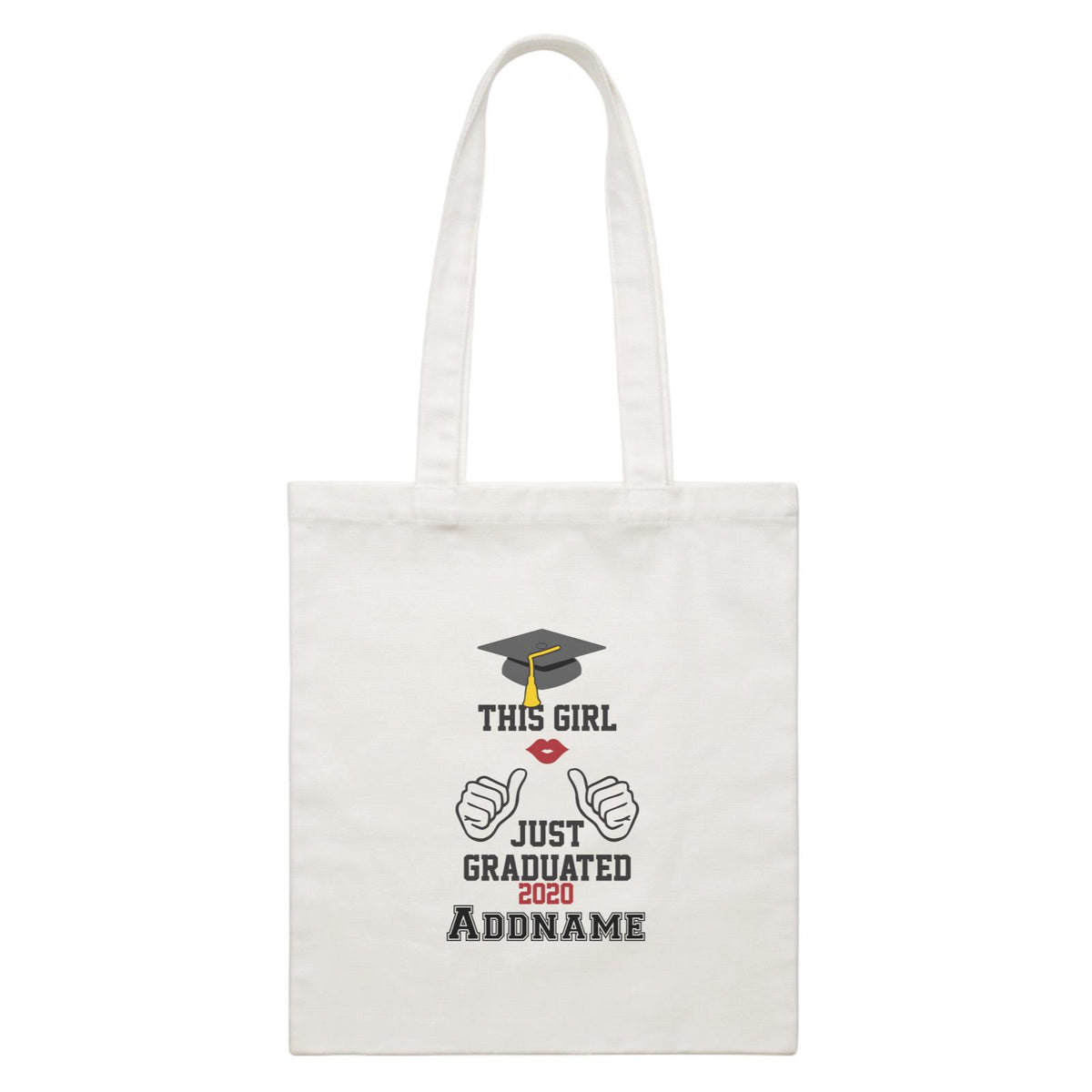 Graduation Series This Girl Just Graduated White Canvas Bag