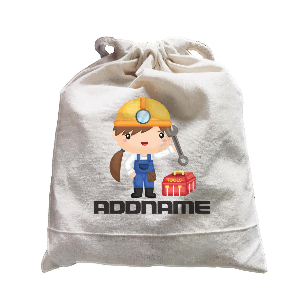Birthday Construction Repair Worker Girl Addname Satchel