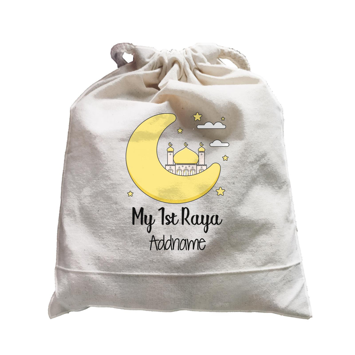 Raya Cute Mosque Cartoon Moon My 1st Raya Addname Satchel