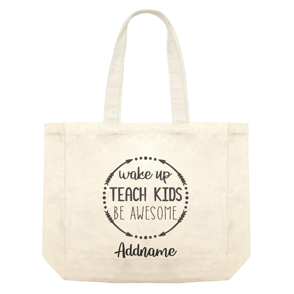 Travel Quotes Wake Up Teach Kids Be Awesome Wreath Addname Shopping Bag