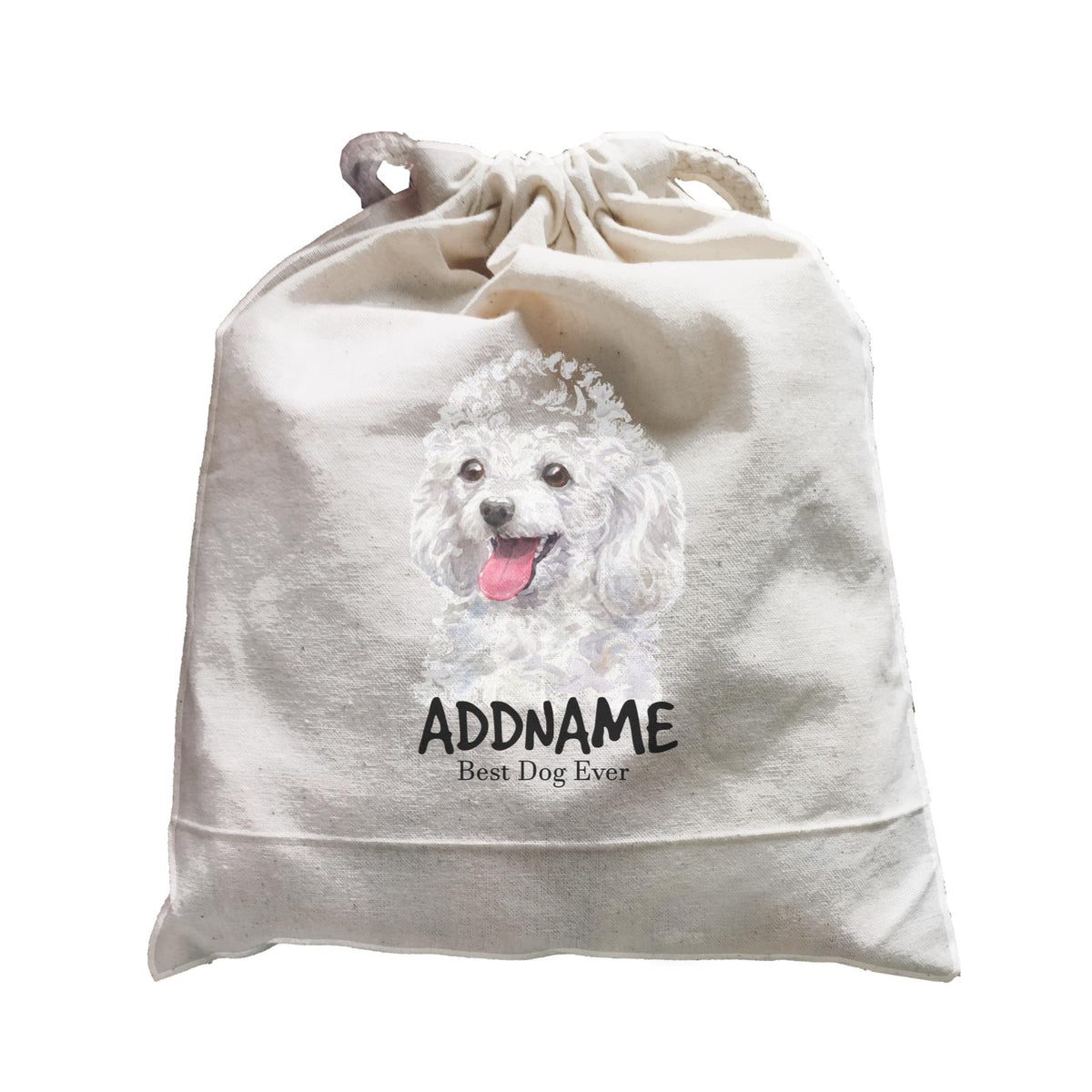 Watercolor Dog Poodle White Best Dog Ever Addname Satchel