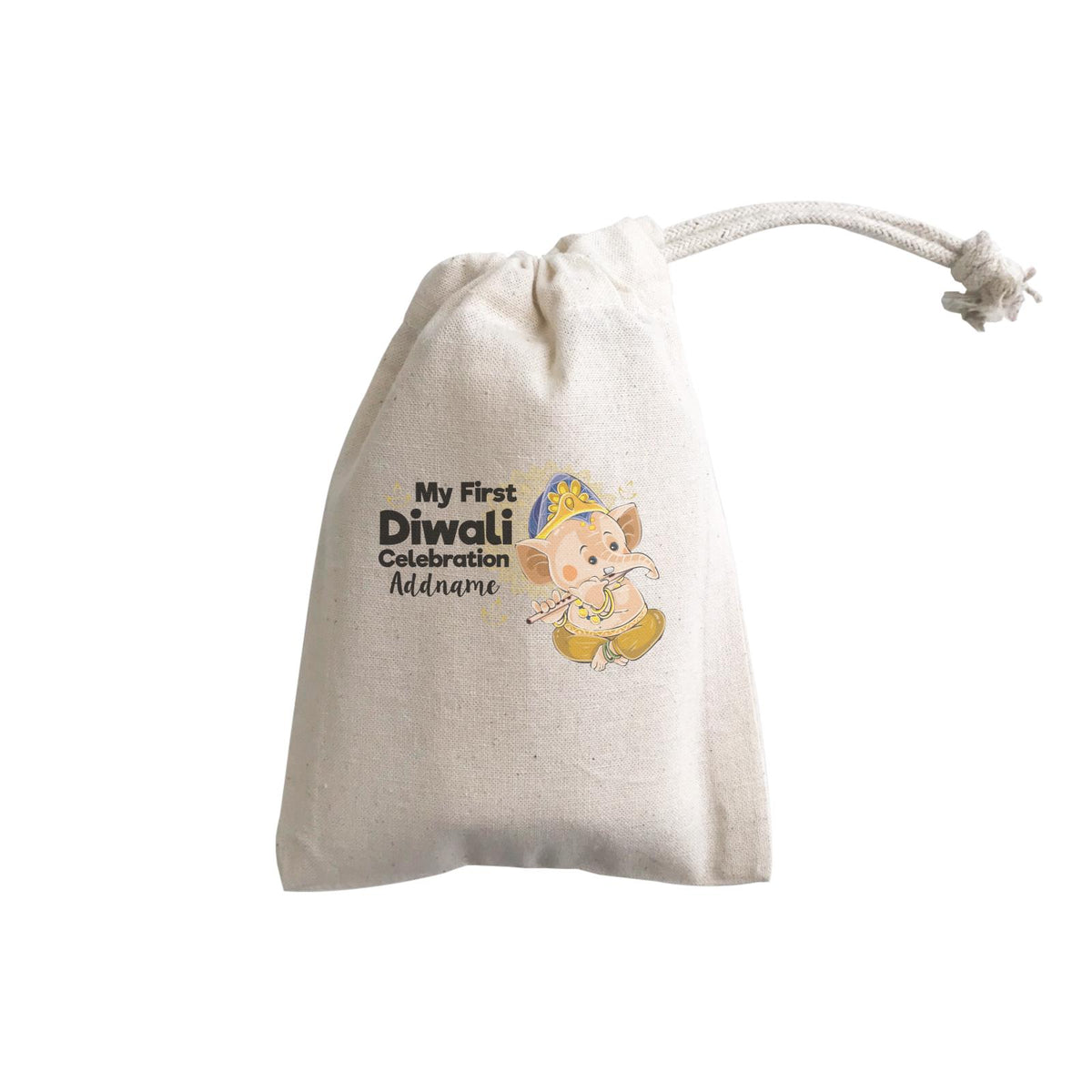 Cute Ganesha My First Diwali Celebration Addname GP Gift Pouch