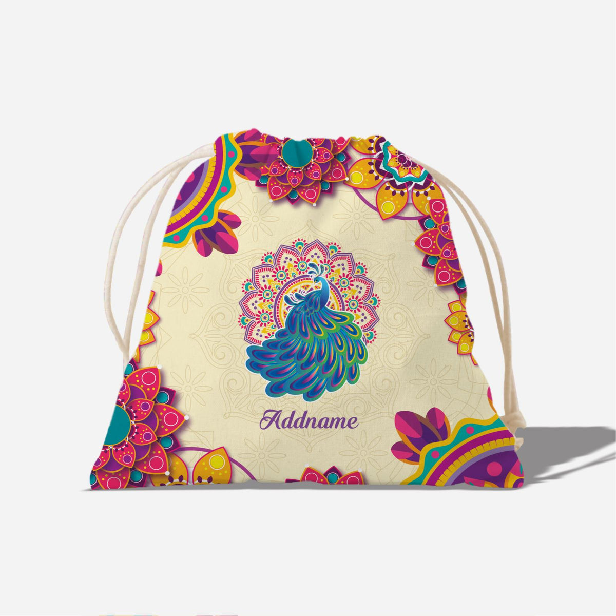 Deepavali Series Virtue Peacock Full Print Satchel - Purple Mandala