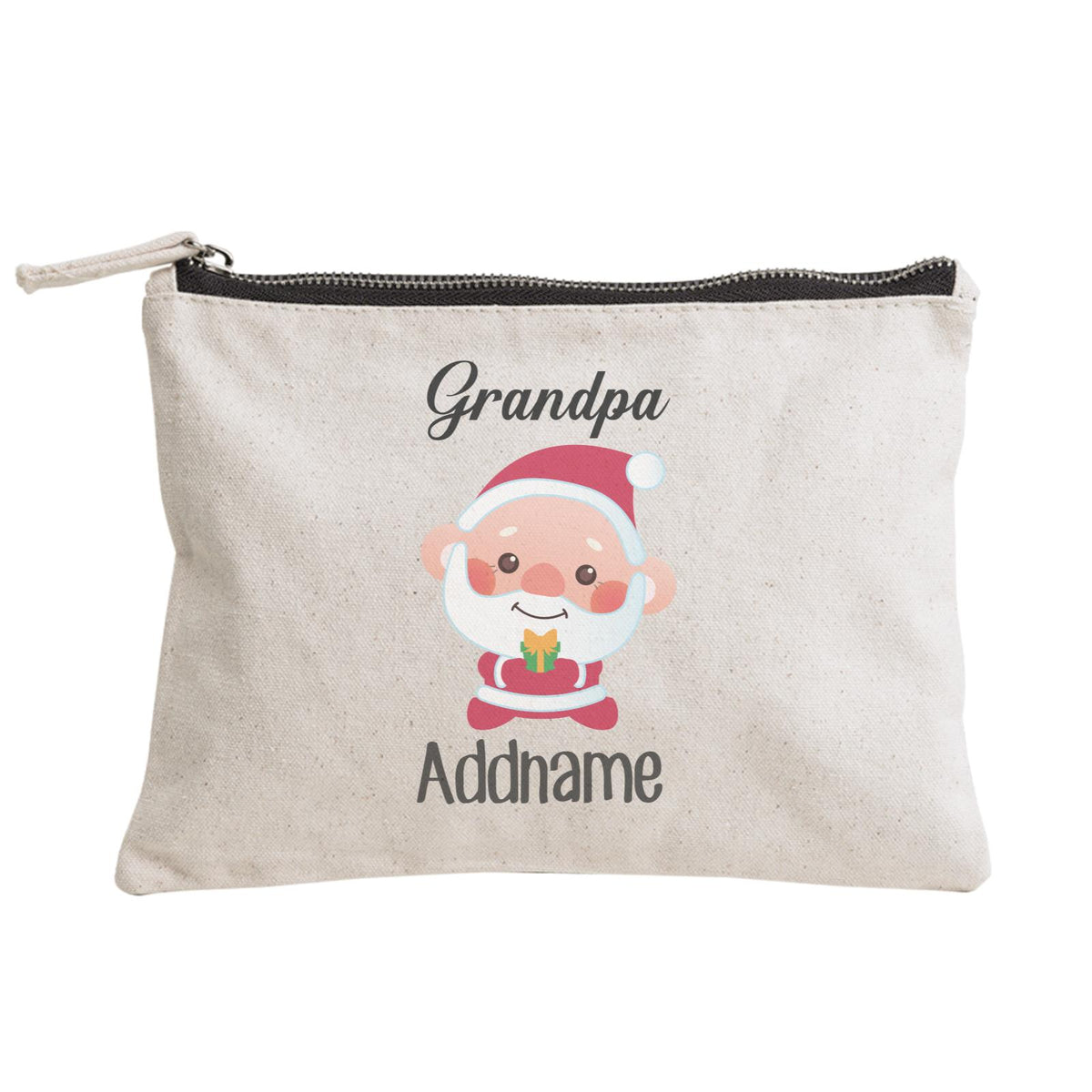 Christmas Cute Grandpa Santa Zipper Pouch