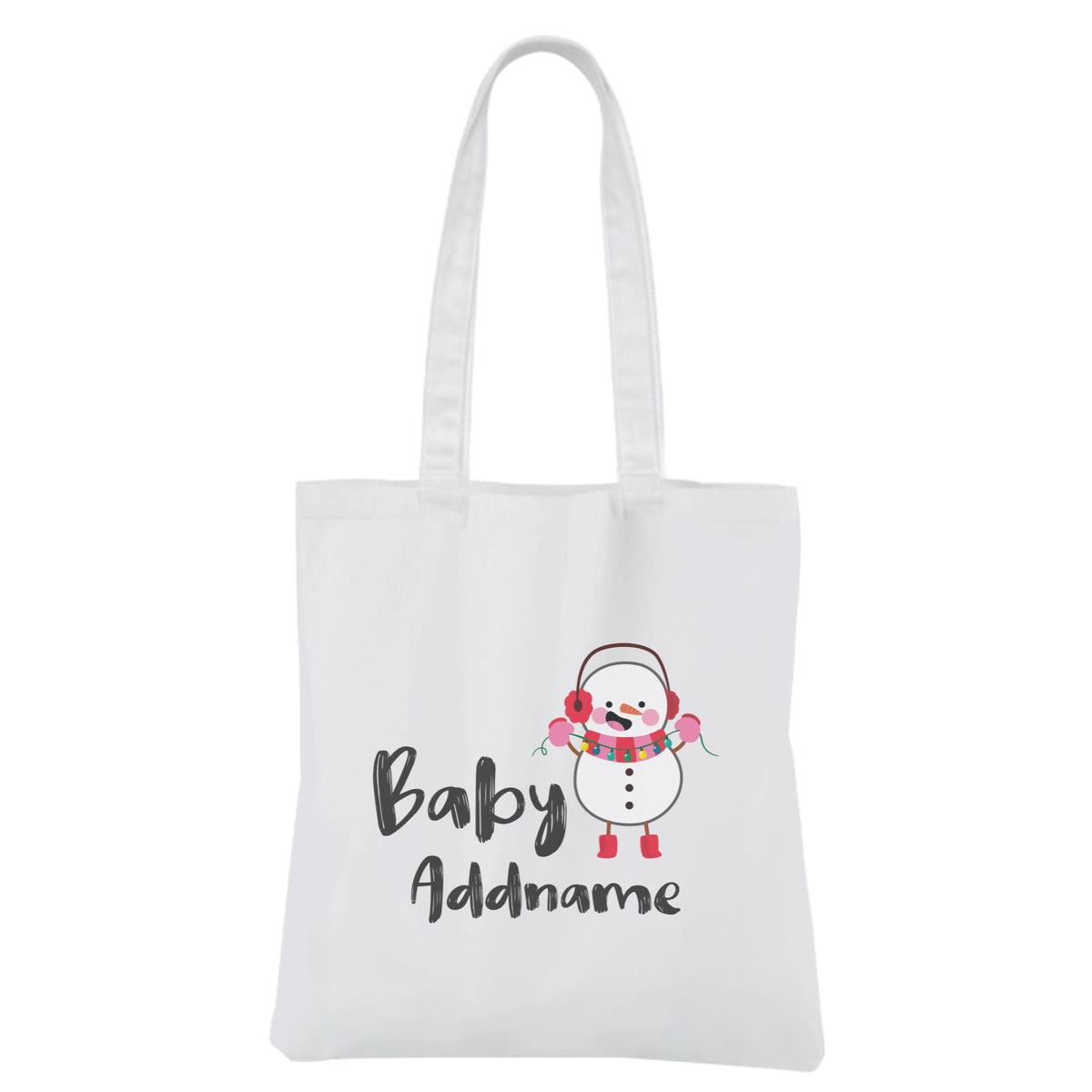 Christmas Series Baby Snowman White Canvas Bag