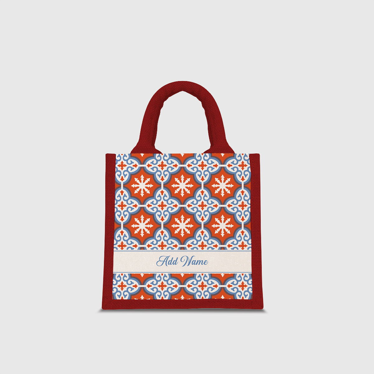 Moroccan Series Half Lining Lunch Bag - Cherqi Red