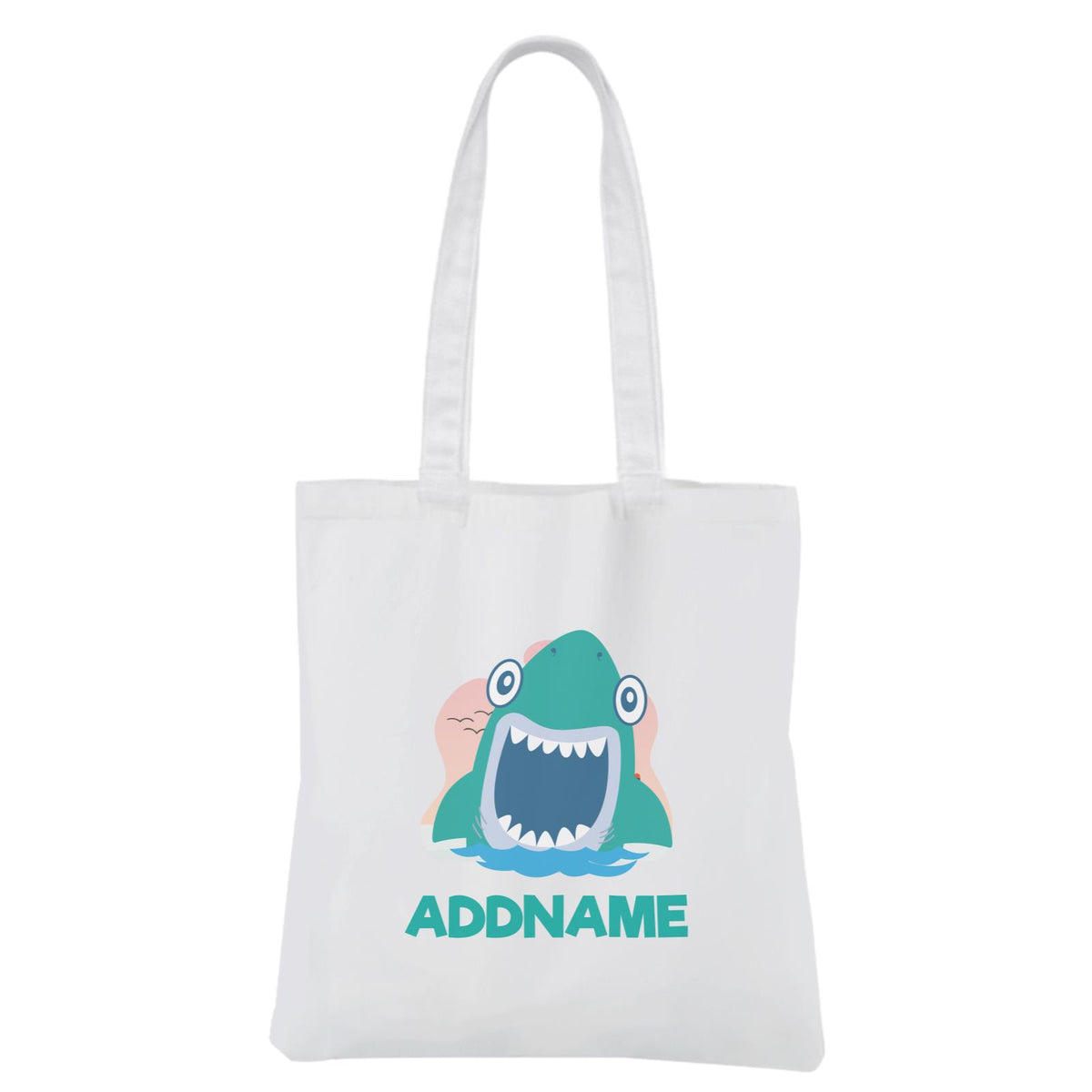 Cute Shark White Canvas Bag