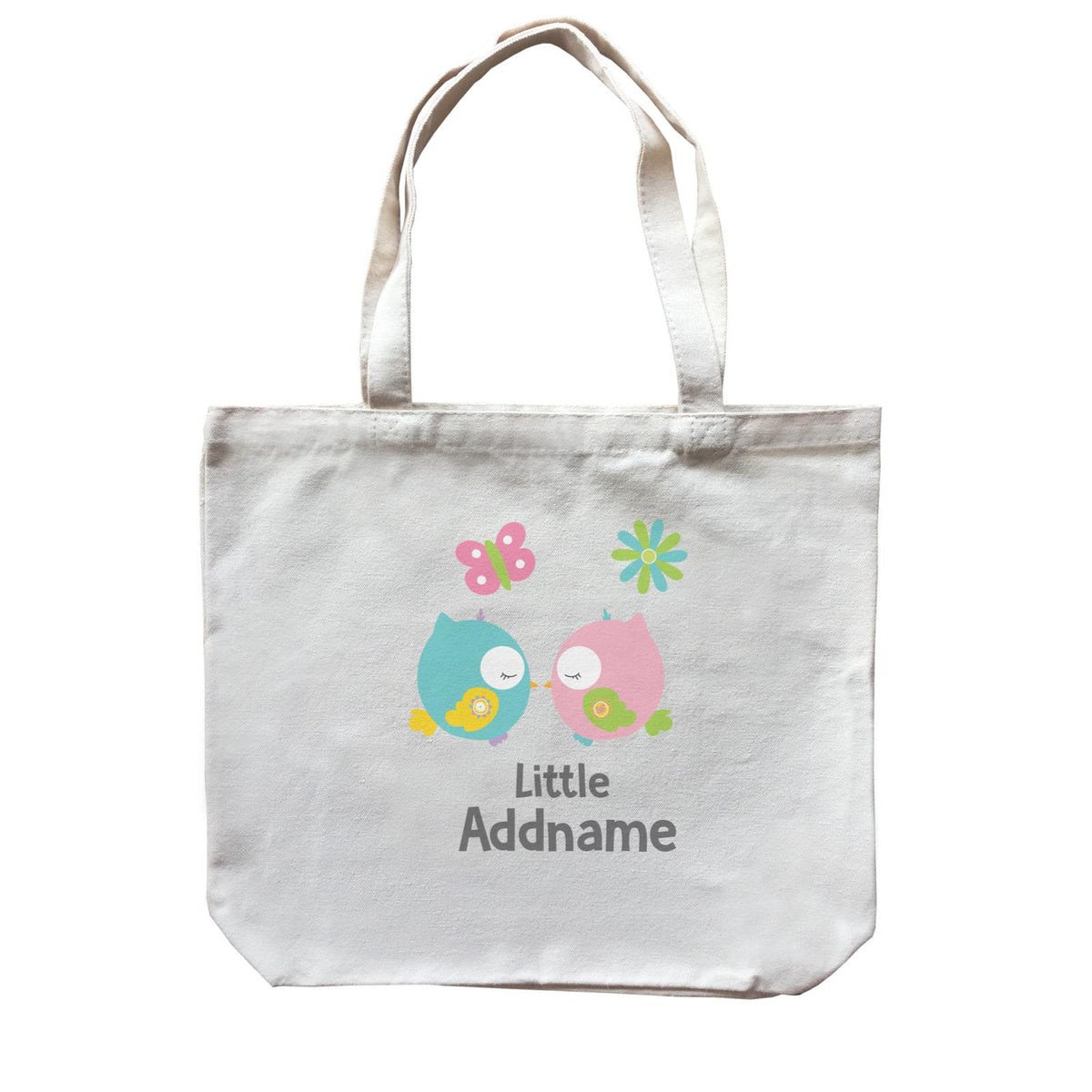 Cute Owls Pair Kissing Little Addname Canvas Bag