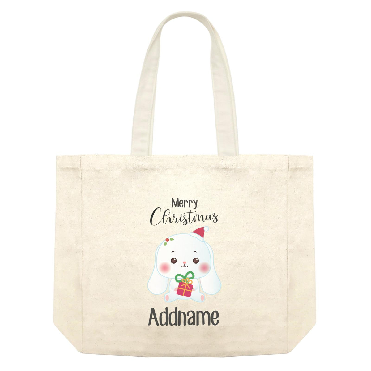 Christmas Cute Animal Series Rabbit Merry Christmas Shopping Bag