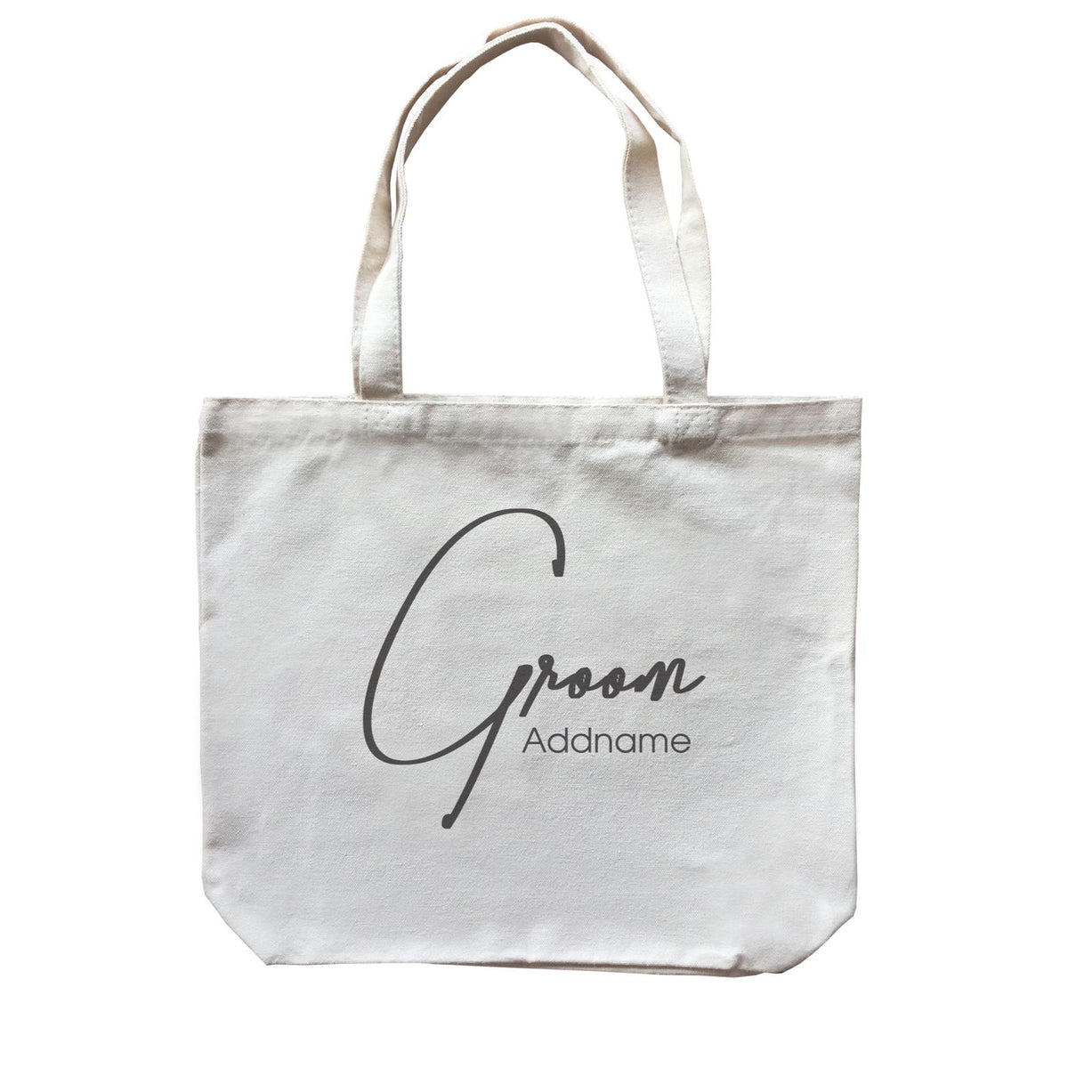 Wedding Couple Western Cursive Groom Addname Canvas Bag