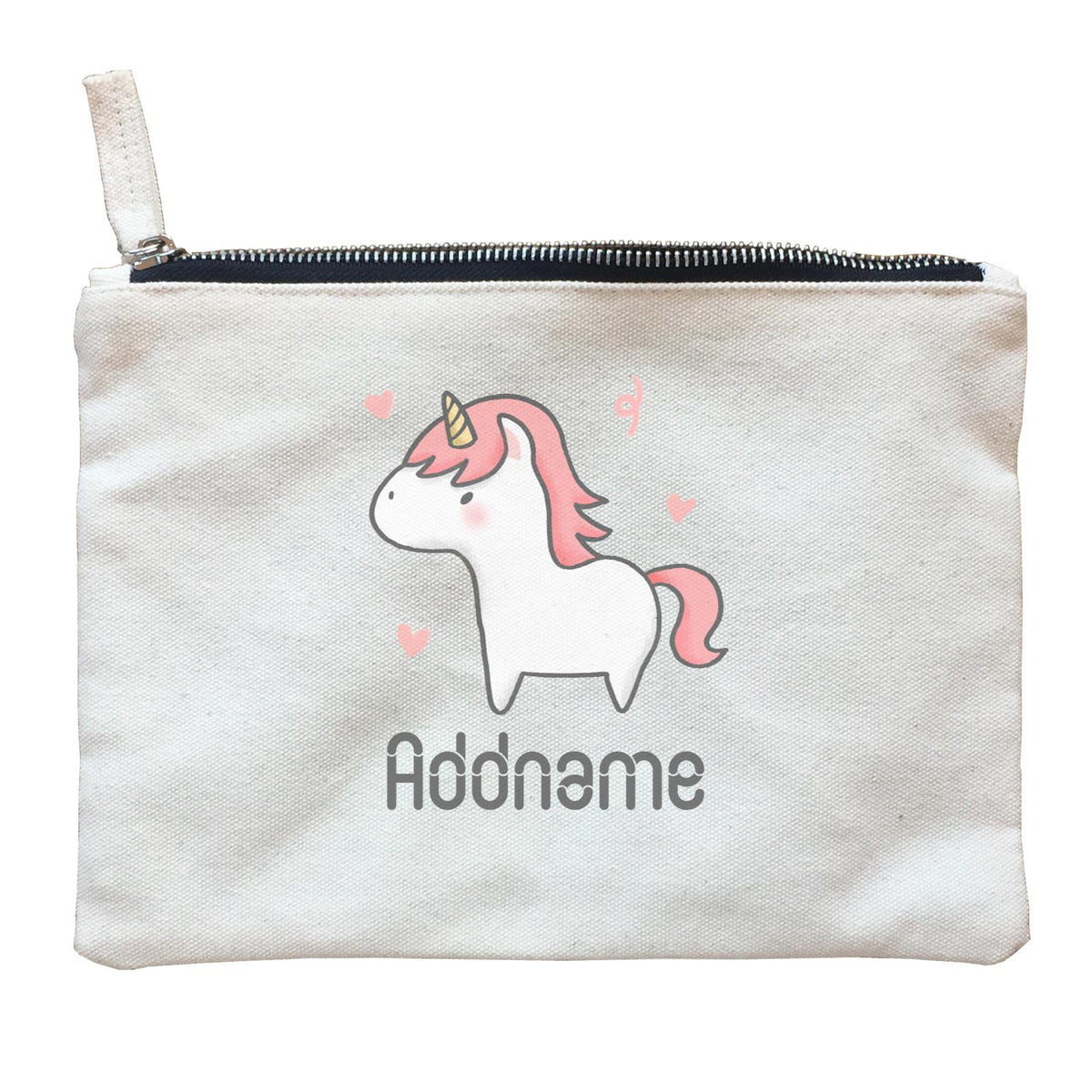 Cute Hand Drawn Style Unicorn Addname Zipper Pouch