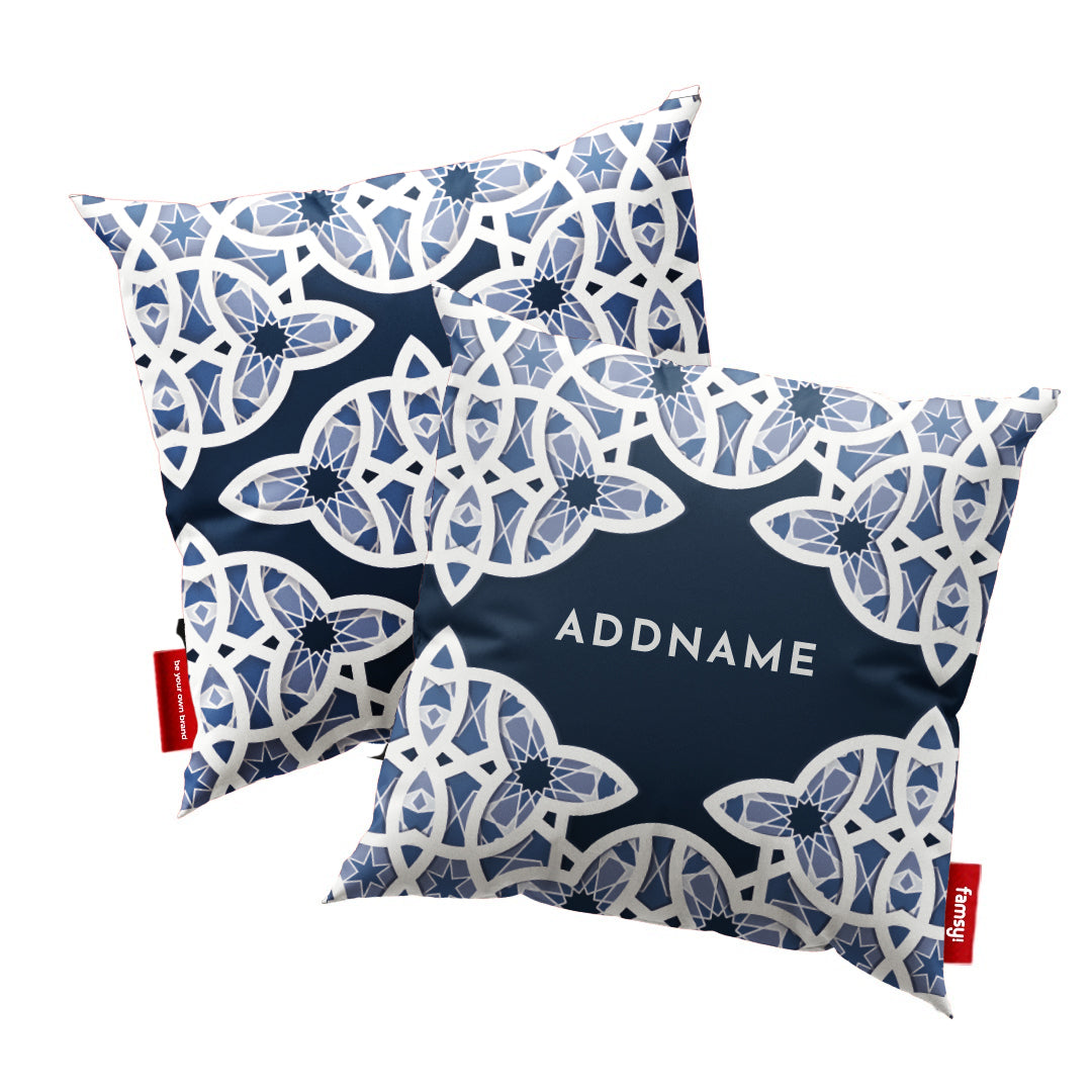 Ratu Series - Blue Full Print Cushion Cover with Inner Cushion