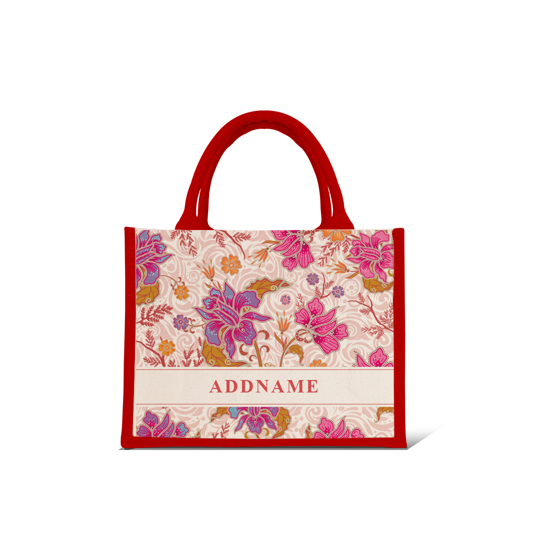 Modern Mahsuri Series - Legend Red Half Lining Small Jute Bag