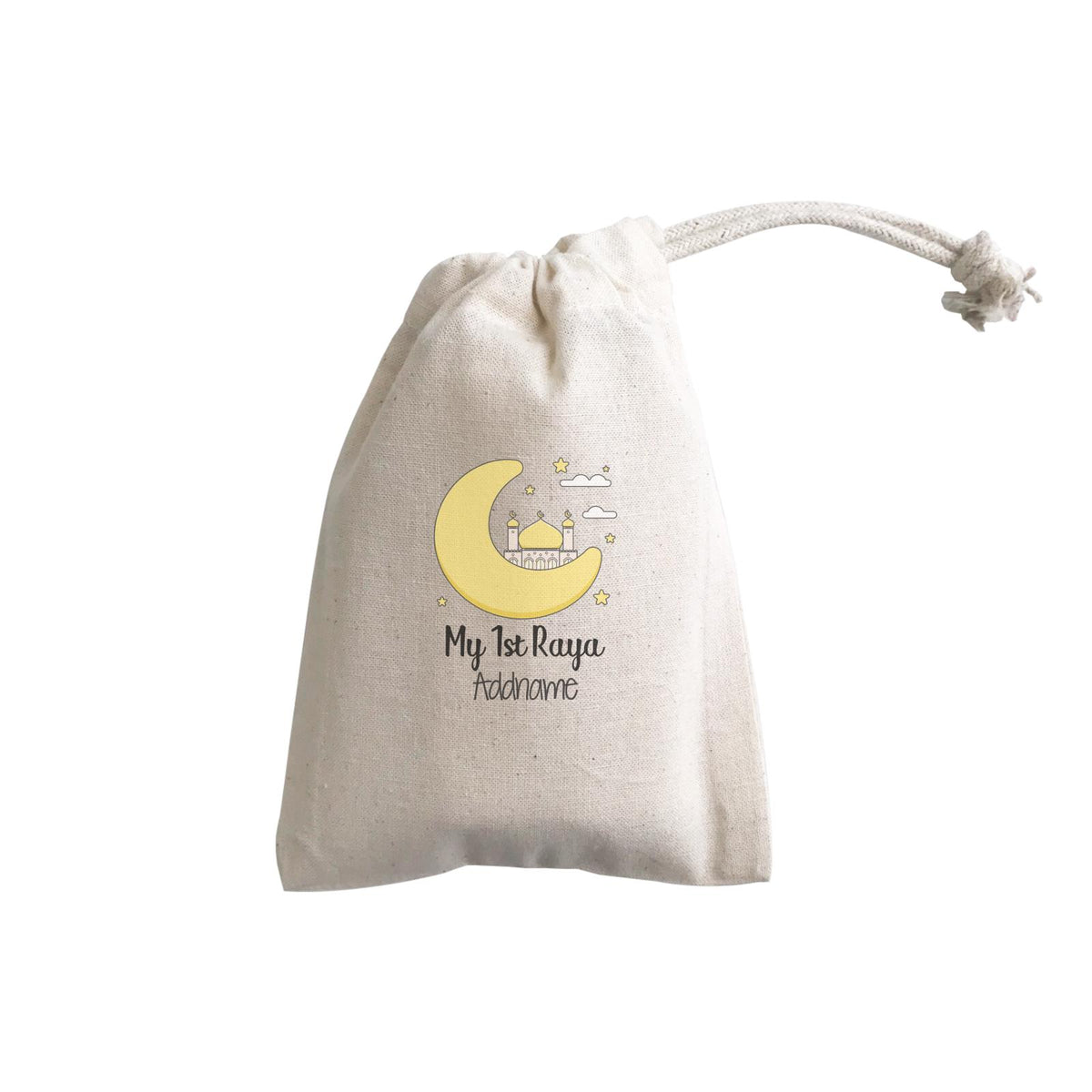Raya Cute Mosque Cartoon Moon My 1st Raya Addname GP Gift Pouch