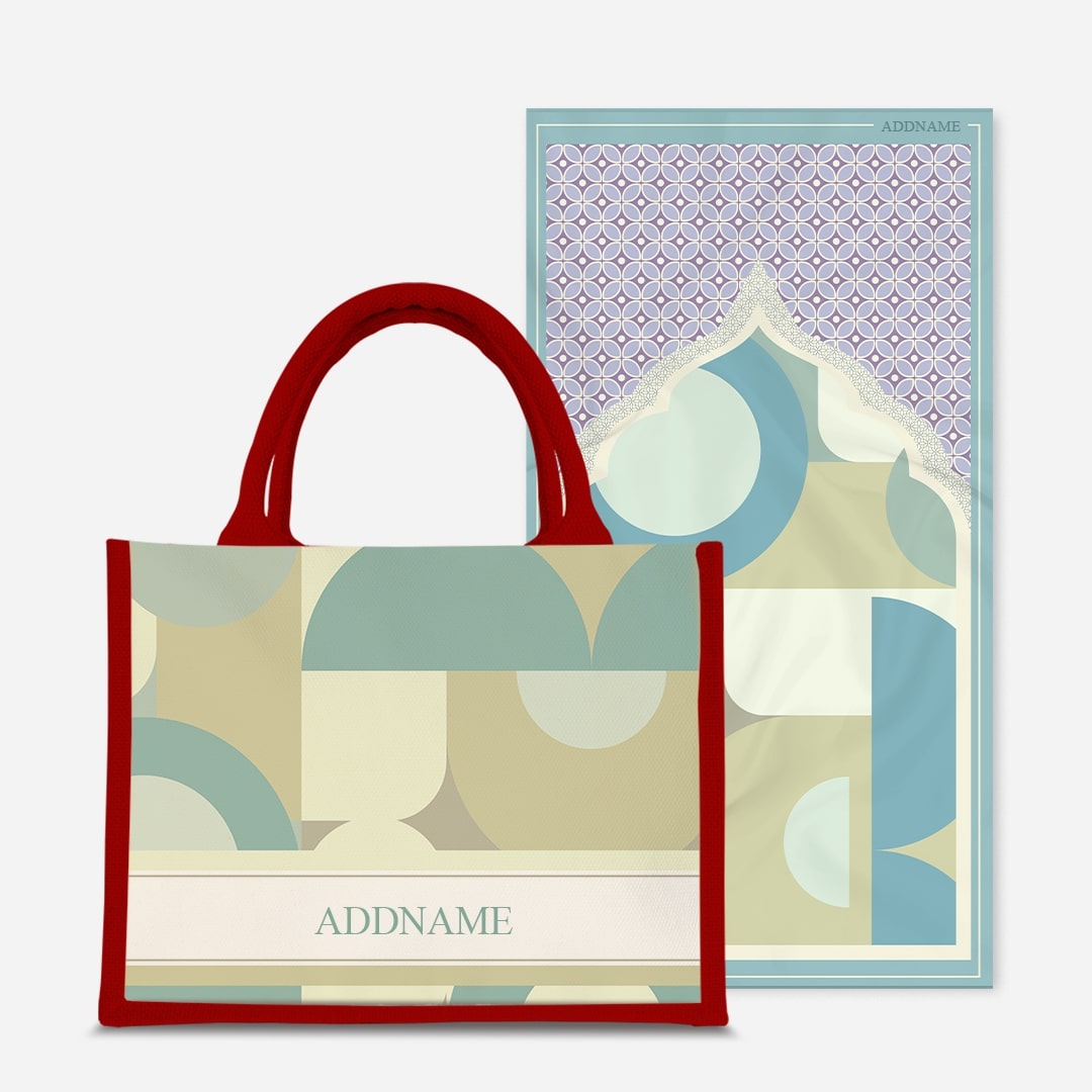 Ryn Series Prayer Mat with Half Lining Small Jute Bag-Pandan