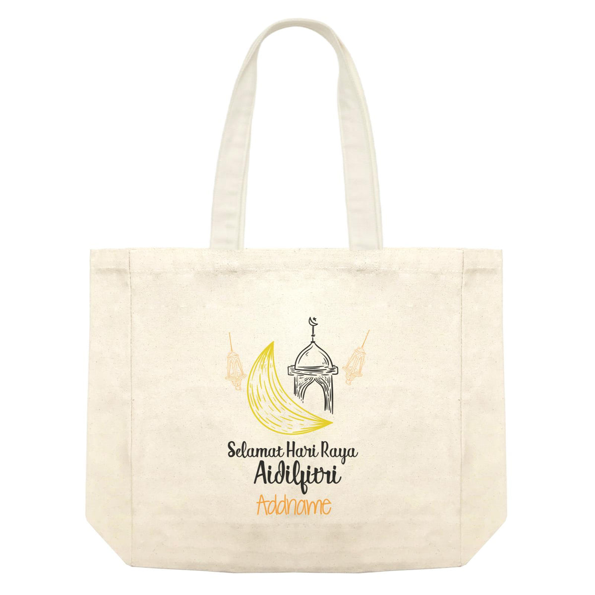 Raya Doodle Moon And Mosque Selamat Hari Raya Aidilfitri Addname Shopping Bag