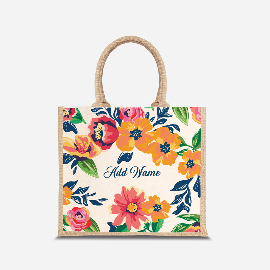 Deborah Series Half Lining Jute Bag - Celeste Natural