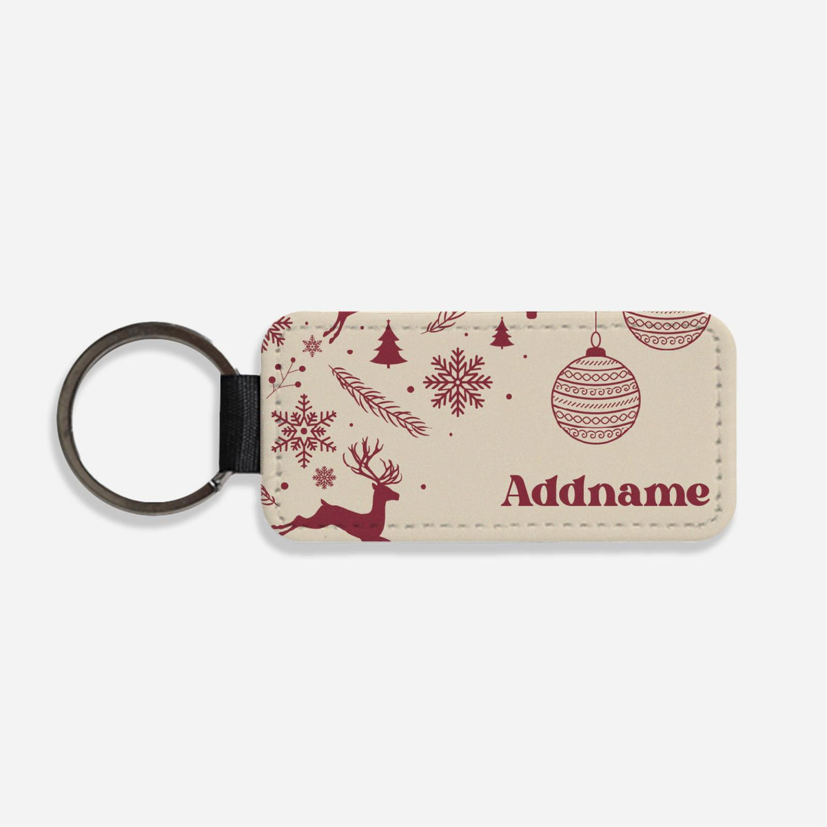 Christmas Series Classic Keychain - Natural Jubilant Reindeers