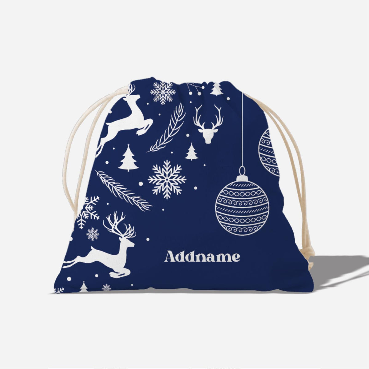 Christmas Series Full Print Satchel - Jubilant Reindeers - Blue