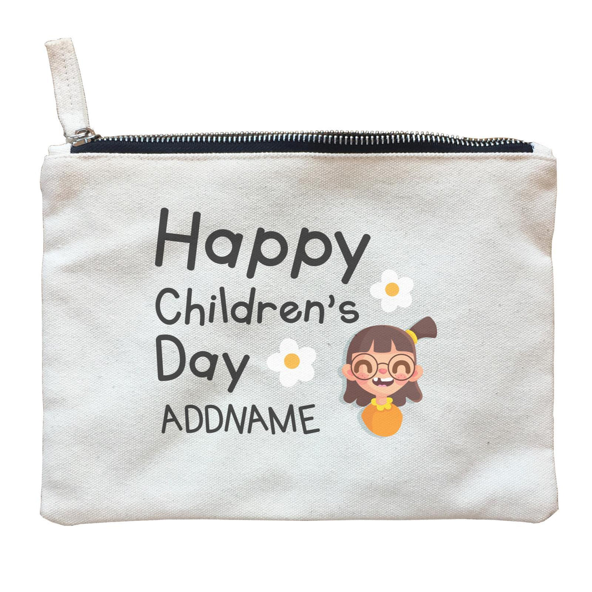 Children's Day Gift Series Happy Children's Day Cute Girl Addname Zipper Pouch