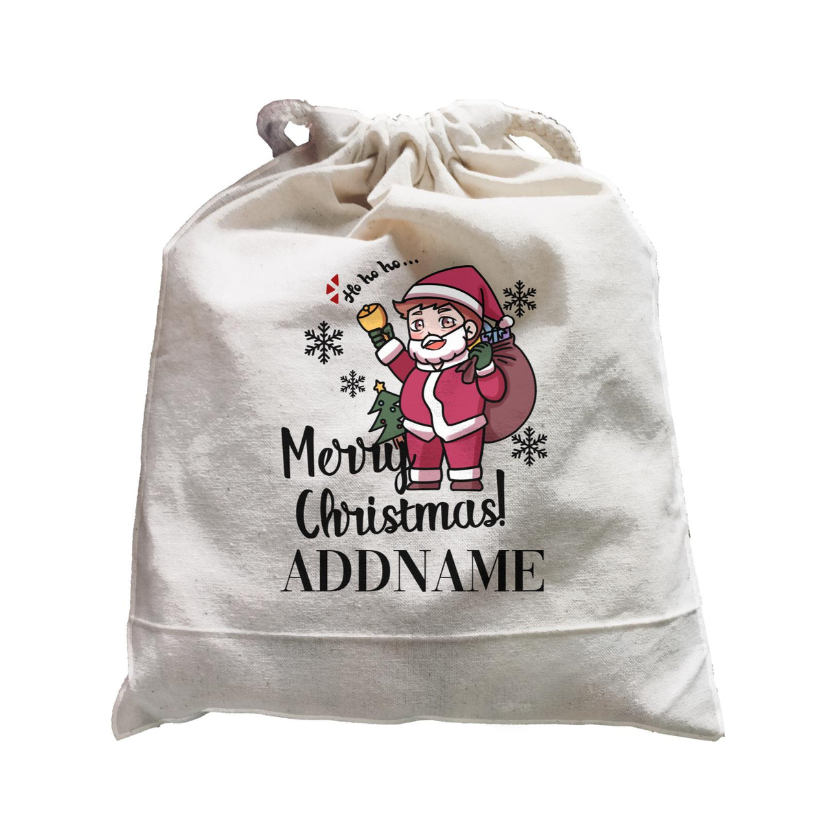 Xmas Christmas Chibi Family Santa Papa Wishes Merry Christmas Satchel